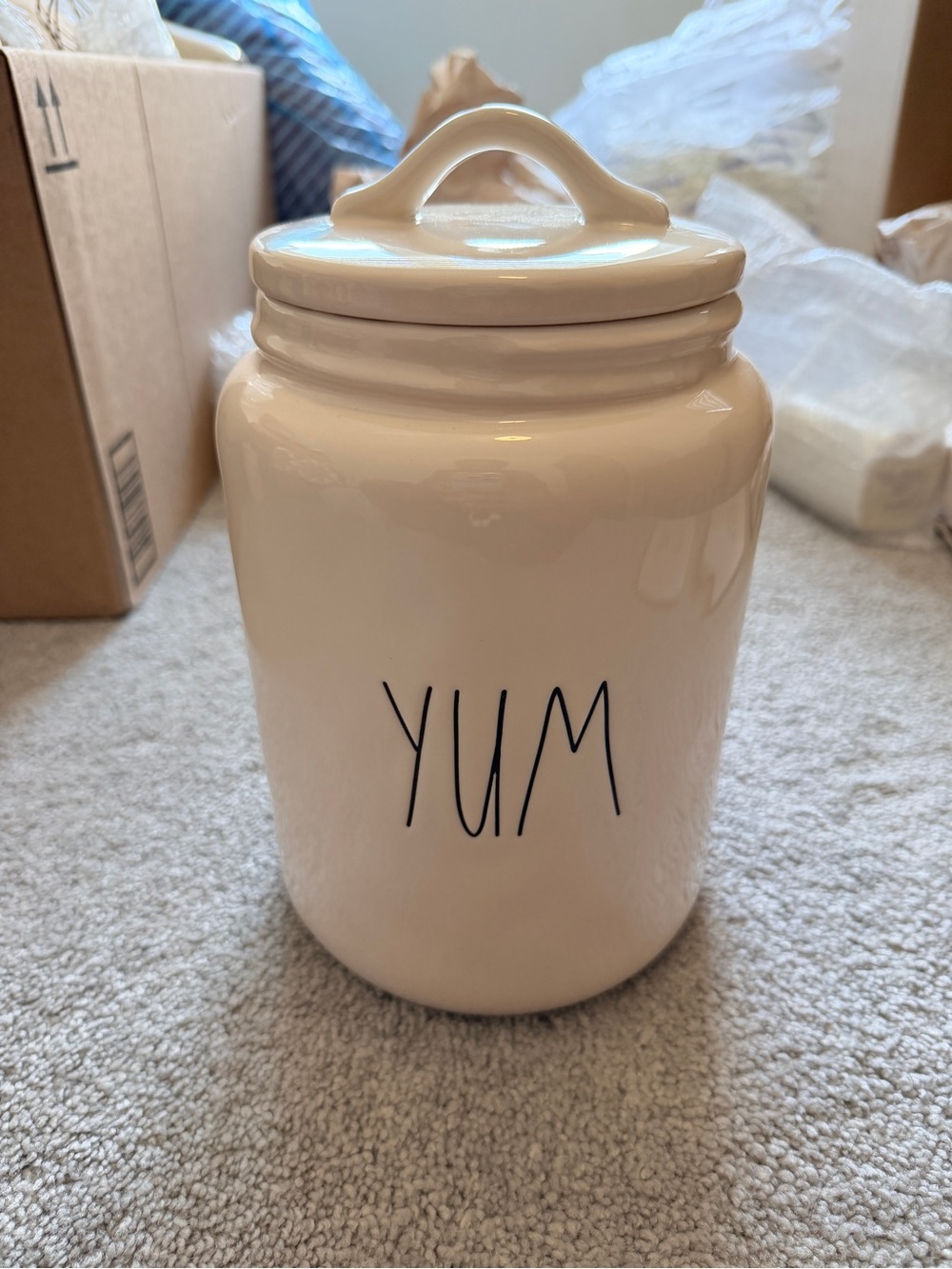 Rae Dunn YUM Dimpled Canister